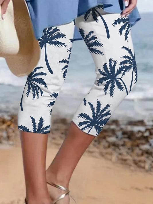 🔥Buy 3 Get 10% Off🔥Resort Style Coconut Tree Midi Leggings